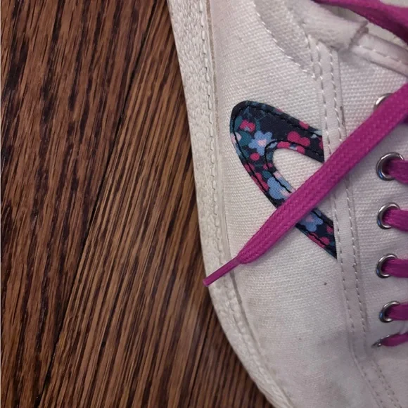 TRETORN Women's Nylite Plus Sneakers, White/Fuchsia/Floral Sz 7 - Picture 4 of 8